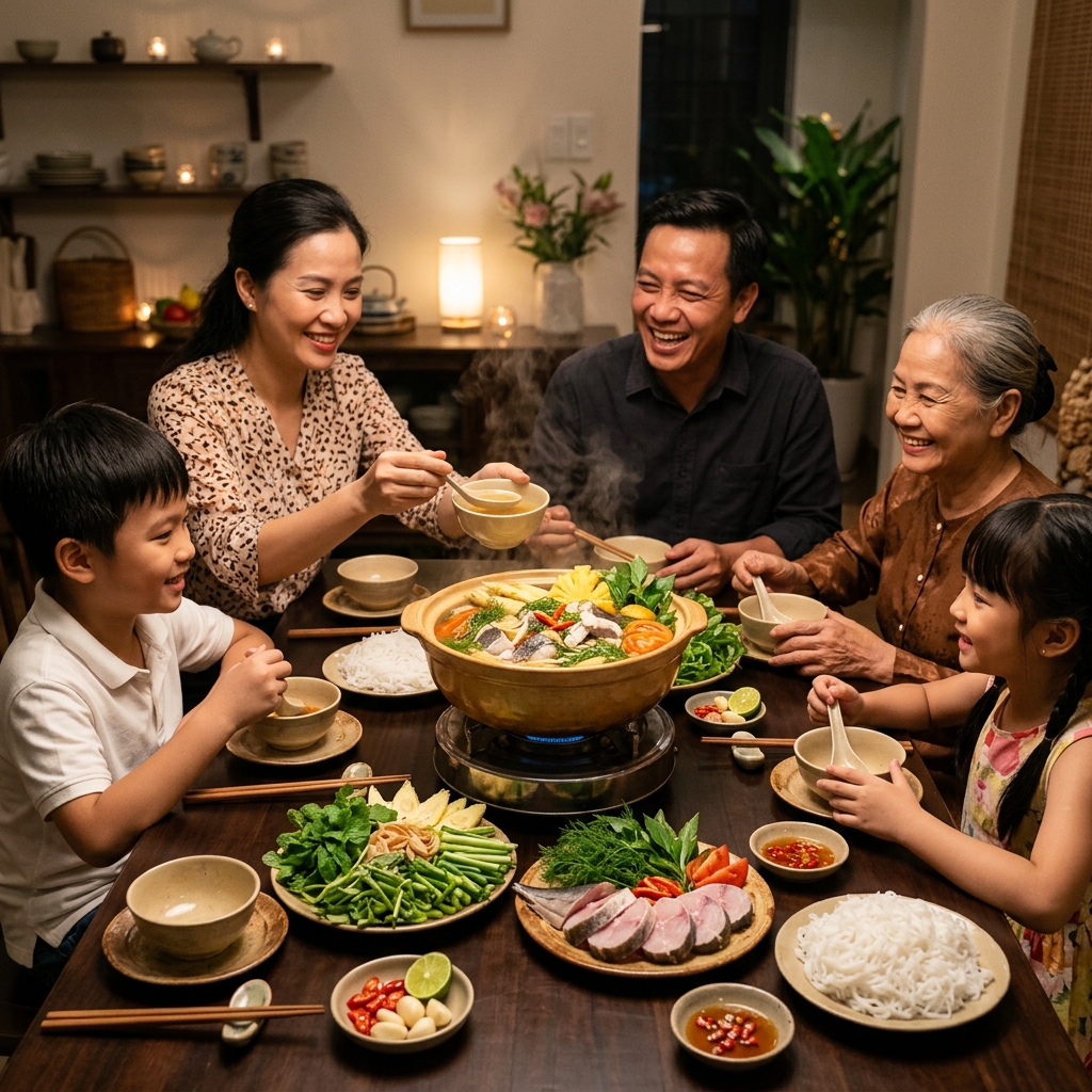 Bữa ăn gia đình ấm cúng